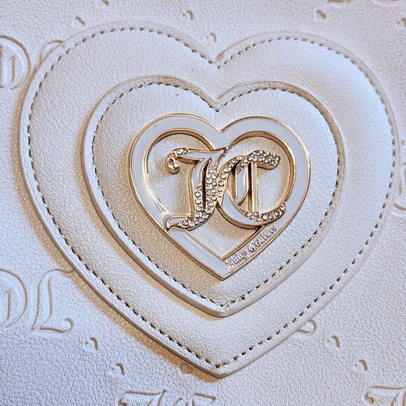 Juicy Couture White Camera Bag/Crossbody | Rhinestone Heart | Y2K & Coquette - Picture 7 of 14